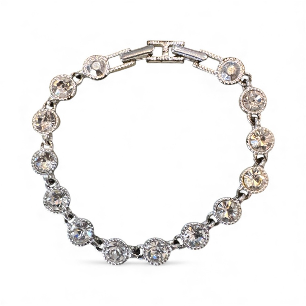 Elegant Silver Crystal Bracelet